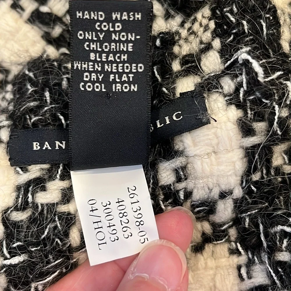 🚣 🥑Banana Republic Mohair Wool Knitted Scarf Thick Scarf Plaid